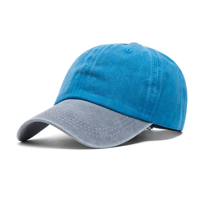 Özel Logo Unisex Şapka İki renkli Dikiş Yıkanmış pamuklu beyzbol şapkası Erkekler ve Kadınlar Eğlence Ayarlanabilir Açık şoför şapkası Görüntü 2