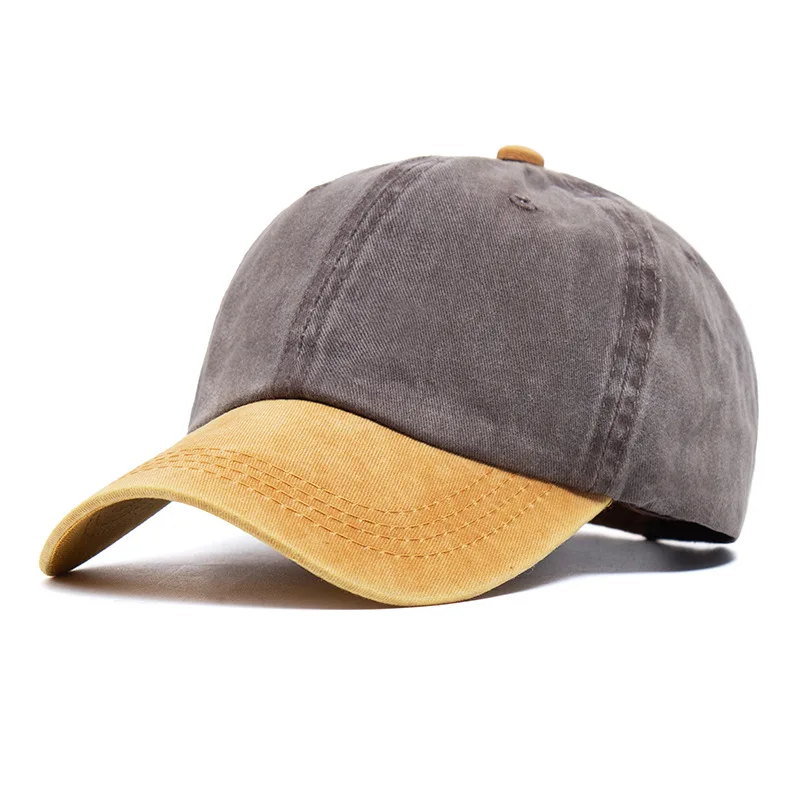 Özel Logo Unisex Şapka İki renkli Dikiş Yıkanmış pamuklu beyzbol şapkası Erkekler ve Kadınlar Eğlence Ayarlanabilir Açık şoför şapkası Görüntü 3
