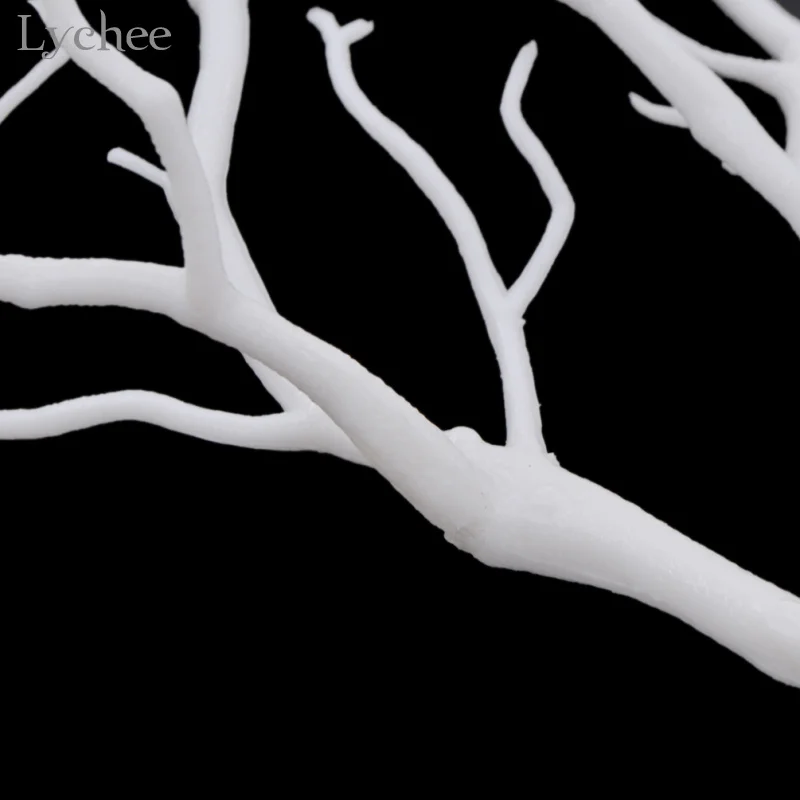 Lychee 3 adet Beyaz Plastik Kuru Bitki Ağaç Dalı Düğün Parti Tatil için Zanaat Kurutulmuş Dalları Ev Dekorasyon Görüntü 5