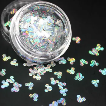 1 ADET DIY Holografik Tırnak Glitter Sequins Sparkly 3D İnce Kelebek Gevreği Lehçe Dekor Tırnak Sanat Aksesuarları için Lamc5