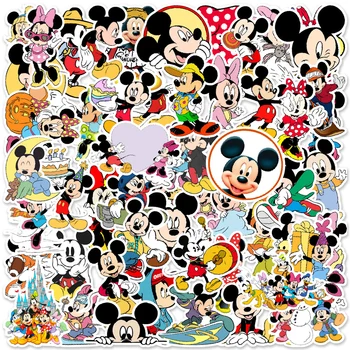 10/30/50 ADET Disney Karikatür Mickey Mouse Çıkartmalar Sevimli Graffiti Çıkartması Çocuk Oyuncak Dizüstü Karalama Defteri Kaykay Araba su geçirmez etiket