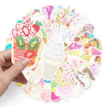10/30/50 ADET Sevimli Lezzetli Dondurma Karikatür Çıkartmalar Çocuklar İçin Oyuncaklar Bagaj Dizüstü iPad Kaykay Kupalar Kupa Çıkartmalar Toptan