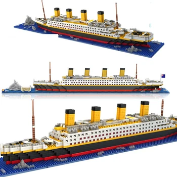 1300 adet Büyük Savaş Gemisi HİÇBİR MAÇ Savaş Gemisi RS T cruise gemi model tekne DIY yapı Elmas Blokları Kiti çocuk oyuncakları