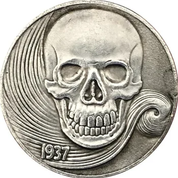1937 Kafatası AB Hatıra Paraları Koleksiyon 3D Antika Metal Hatıra Morgan Hobo Sikke Kopya Ev Dekor Yeni Yıl Hediyeleri