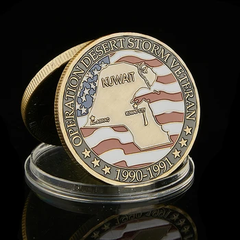 1990-1991 ABD Operasyonu Çöl Fırtınası Veteran Yaşasın Kahramanlar İçin Bronz Mücadelesi Coin Koleksiyon