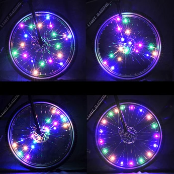 2021 LED bisiklet tekerleği ışıkları ön ve arka su geçirmez konuştu ışıkları Bisiklet dekorasyon Lastik şerit ışık aksesuarları