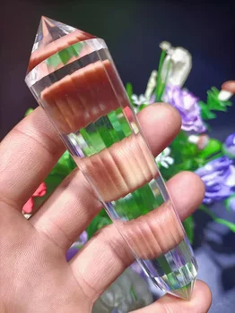24 taraf 120mm doğal süper şeffaf kuvars Kristal Enerji Çift Durdurma Sihirli Değnek saf el cilalı süs hediye