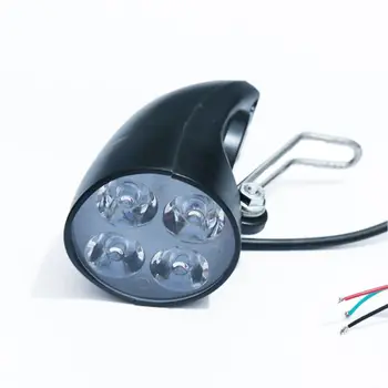 36V 48V eBike ışık Scooter Lambası elektrikli Bisiklet 4 LED Ön Far Ultra Parlak Spot Boynuz