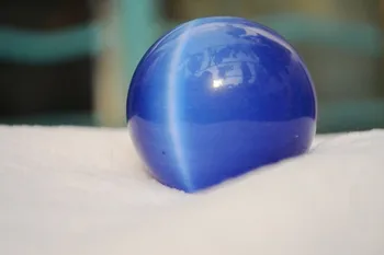 40mm Mavi kedi gözü Opal Doğal Kuvars Kristal şifa taşı Topu Küre Dekor