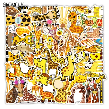 50 ADET Karikatür Sevimli Zürafa Çıkartmalar Kek Kaykay Dizüstü Gitar Scrapbooking PVC Oyuncak Çocuklar Hediye Çıkartmaları Graffiti Sticker F5