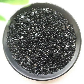 50g 2-4mm Doğal Siyah Obsidyen Kuvars Kristal Mini Taş Kaya Cips Enerji Şifa Toptan Doğal Taşlar ve Mineraller