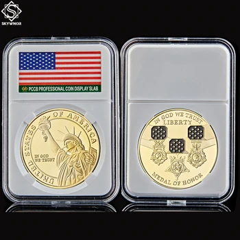 ABD Lady Liberty Altın Sikke Tanrı Biz Güven Madalya Onur hatıra parası W / PCCB Koruma