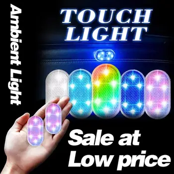 Araba iç 5v led aydınlatma parmak sensörü okuma lambası LED manyetik cazibe ışıkları USB şarj 6 ampuller araba kapı ışık