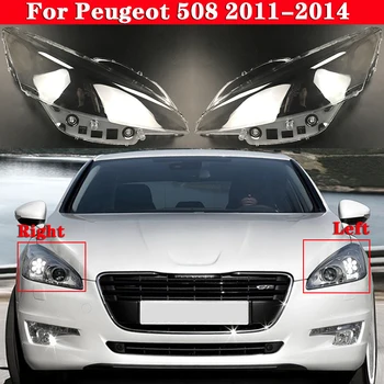 Araba Ön Far Kapağı Far Abajur Lamba Kapağı Peugeot 508 2011-2014 İçin Kafa lamba ışığı Kapakları cam Lens Kabuk Kapakları