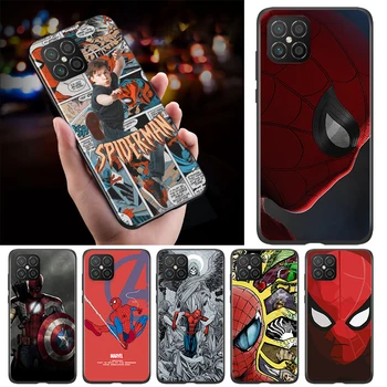 Avengers Örümcek Adam Huawei Nova İçin 9 8 8i 7 6 5 SE 5G 5i Pro 2 3 Lite 2017 Artı 2i 3E 3i 4E 5Z 5E 5T 7i Siyah telefon kılıfı