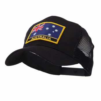 Avustralya Bayrağı Nakış Düz Örgü beyzbol şapkası Ayarlanabilir Snapback Şapka Kadın Erkek Hip Hop Kamyon Şoförü Streetwear Baba Şapka