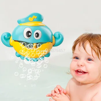 Bebek Banyo Oyuncakları Kabarcık Makinesi Yengeç Kurbağa Müzik Çocuk Banyo Oyuncak Küvet Sabun Otomatik Kabarcık Makinesi Bebek Banyo Oyuncak Çocuklar için