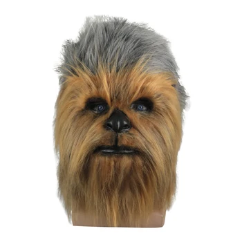 Cosplay Chewbacca Maske Lateks + peruk Maskeleri Aksesuarları SW Tam baş maskesi Komik