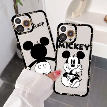 Disney Sevimli Karikatür Mickey Mouse Telefon Kılıfı için iPhone 11 12 13 Mini Pro Max 14 Pro Max Durumda kabuk