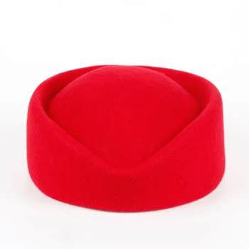 Düz Renk Kırmızı Gül uçuş görevlisi Şapka Yüksek Kaliteli Yün 100 % Kadın Bere Kap Şapka Yeni Stil En çok satan bere Kapaklar