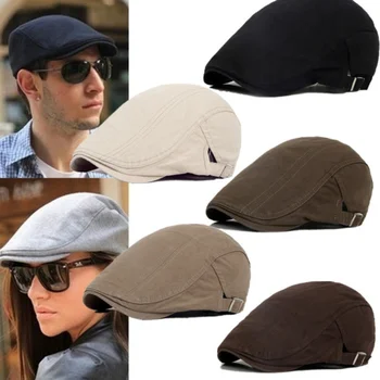 Erkek Bere Sokak Newsboy Şapka Bahar Sonbahar Kış Retro İngiliz Bere Şapka Erkekler Doruğa Ressam Kapaklar İleri Gatsby Cabbie Şapka