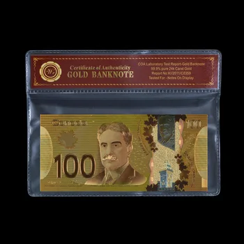 Erkekler için WR Sahte Para 100 Kanada Doları Hatıra Banknot Sahte Dolar Para Altın Kaplama banknot Hediye Koleksiyonu 