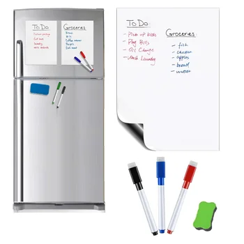 Esnek Manyetik Beyaz Tahta Buzdolabı Mıknatısları Kuru SİLME Beyaz tahta işaretleyici kalem Silgi Mutfak Mesaj Panosu Hatırlatma Akıllı Not Defteri