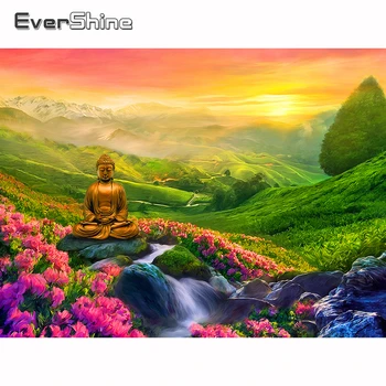 Evershine 5D Elmas Boyama Buda Kristal Tam Set Elmas Nakış Din Taklidi Resimleri Zen Çapraz Dikiş Kiti Satış