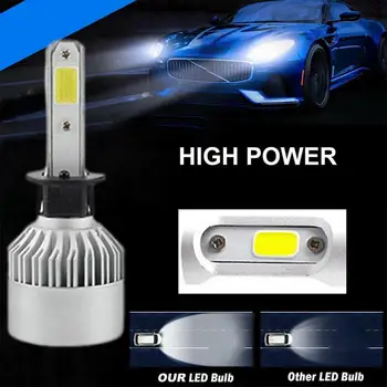 H1 / H3 / H4 / H7 / H11 LED far ampulü COB araba ledi Farlar ampuller Hi / Lo ışın 16000LM 6000K otomatik kafa lambası 36W araba için LED ışıkları