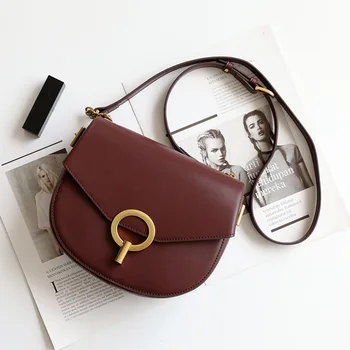 Hakiki deri postacı çantası Kadınlar için 2021 Marka Tasarımcı Retro Çanta Gerçek Deri omuzdan askili çanta Ünlü Markalar Küçük Çanta