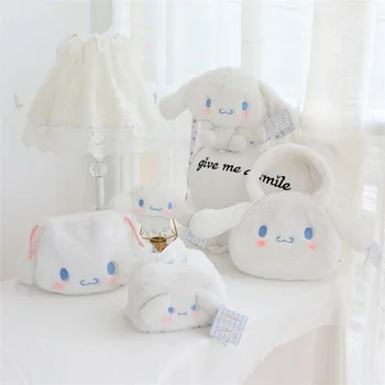 Hello Kitty Sevimli Çantalar ve Çanta Tarçın Köpek Beyaz Köpek Peluş Doku Kutusu bozuk para cüzdanı Çanta askılı çanta Bebek Kolye Sevimli