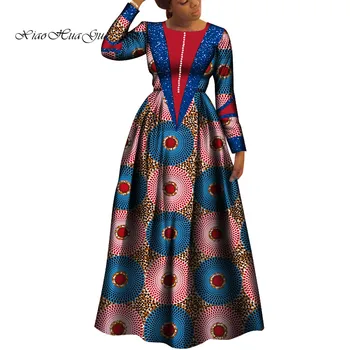 Kadınlar için afrika Elbiseler Dashiki Elbise Afrika Baskı Elbise Africaine Femme Artı Boyutu Afrika Giyim Düğün Parti WY8034