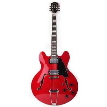 Kaliteli caz hollow vücut f delik kırmızı çift kesit ES335 elektro gitar