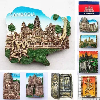 Kamboçya Buzdolabı Mıknatısları Güneydoğu Asya turistik hediyelik Manyetik buzdolabı mıknatısı Angkor Wat Apsara Çıkartmalar Buzdolabı