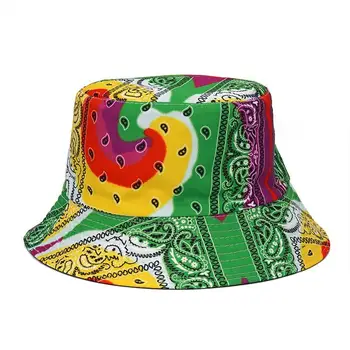 LDSLYJR Pamuk Kaju Fıstığı Baskı Kova Şapka Balıkçı Şapka Açık Seyahat Şapka güneşlikli kep Erkekler ve Kadınlar için 358