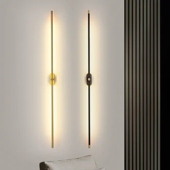 LED basit duvar lambası uzun şerit atmosfer lamba duvar lambası ev dekorasyon modern merdiven geçit yatak odası başucu lambası бра