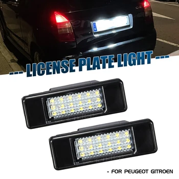 LED Plaka aydınlatma ampulü Beyaz Hiçbir Hyper Flaş 12V İçin Peugeot 106 207 307 308 406 407 508 607 Citroen İçin C2 C3 C4 C5 C6 C8