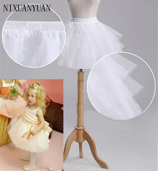 Marka Yeni Çocuk Petticoats Resmi / Çiçek Kız Elbise 3 Katmanlar Hoopless Kısa Kabarık Etek Küçük Kızlar / Çocuklar / Çocuk Jüpon