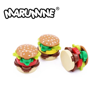 Marumine 2654 pb005 Plaka 2x2 Yuvarlak Alt Ve Orta Nuga Hamburger Topuz Susam Tohumları Desen MOC Gıda model seti