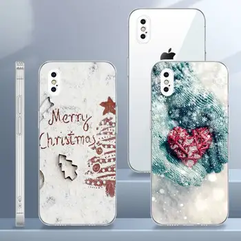 Merry Christmas kış yeni yıl hediyeleri kar tanesi telefon kılıfı Şeffaf yumuşak iphone 11 13 12 14 x xs xr pro max mini artı