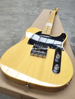 Miras klasik açık sarı şeffaf sarı elektro gitar özelleştirilebilir ücretsiz kargo