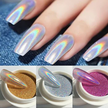 Mix Ayna Degrade Tırnak Ovmak Toz Sparkly Glitter Gül Altın Gölge Nail Art Dekorasyon Pigment DIY Manikür Krom NLSE01-08
