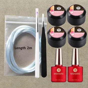 MSHARE Fiberglas Tırnak Uzatma Seti Kitleri UV Oluşturucu Tırnak Uzatma Jel Setleri Fiber Cam 9 adet