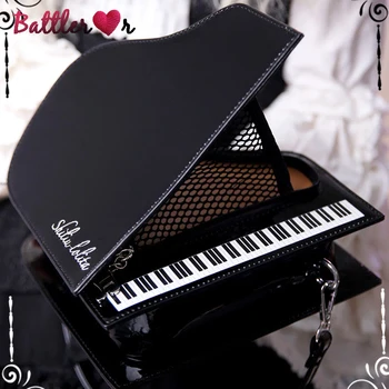 Orijinal Lolita Koyu Piyano Solo Paketi Çanta ve Çanta Kadınlar için Zarif Sevimli Siyah JK Omuz Crossbody Çanta Günlük Prop Cosplay
