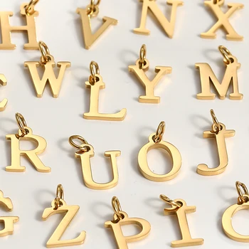 Paslanmaz Çelik 26 Mektup İlk Takılar Takı yapma malzemeleri Altın Adı Dijes Diy Küpe Bilezik Kolye