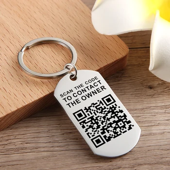 Resim Hediye QR Kodunu Kişiselleştirin-Özelleştirilebilir Anahtarlık-Sırt Çantası Kimlik Etiketi Kiralama Anahtarlık-Özel QR Kod Kimlik Etiketi