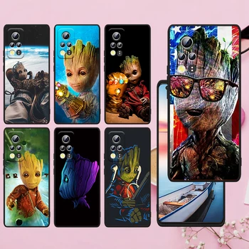 Serin Karikatür Marvel Groot telefon kılıfı İçin Huawei Onur X30 X20 X8 X7 60 50 SE Pro 10X 10i 10 Lite 9A 9C RU 9X 8X 8A Siyah Yumuşak