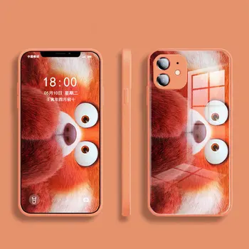 Sevimli Karikatür Hayvan kırmızı panda Cam Kılıf Apple iPhone 13 11 Pro Max 12 XS SE 2020 XR 7 8 Artı X SE 2022 Temperli Telefon Kapak