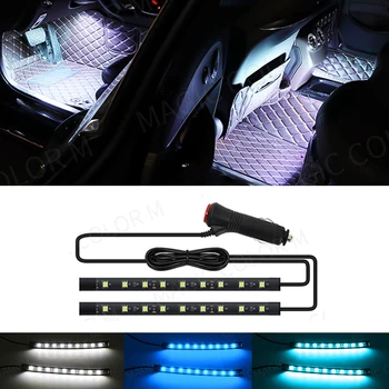 Sihirli Renk Araba iç arka ayak ışık Led dekoratif atmosfer lamba çakmak oto aksesuarları su Geçirmez 12V