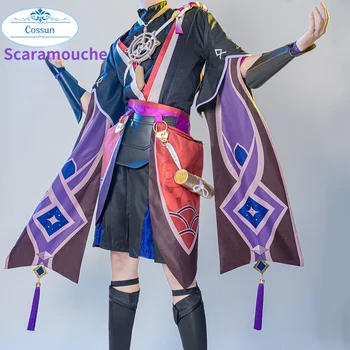 [STOK]Anime! Genshin Darbe Scaramouche Oyun Takım Elbise Muhteşem Üniforma Cosplay Kostüm Cadılar Bayramı Karnaval Parti Erkekler İçin Kunikuzushi